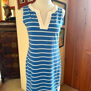 NAUTICA Sleeveless Blue and White Stripe Nautical Breton Style Dress – S